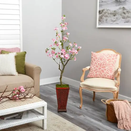 5ft. Cherry Blossom Tree in Decorative Planter {5}