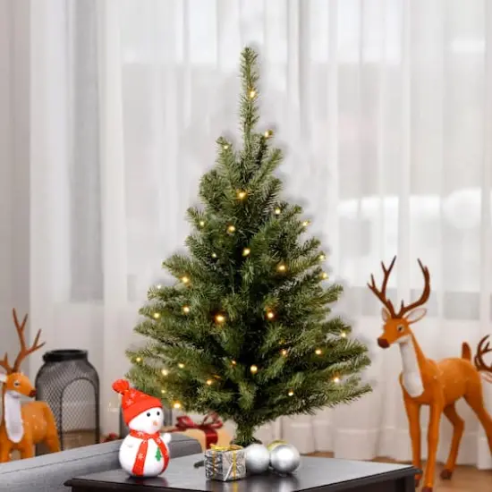 3ft. Pre-Lit Kincaid Spruce Artificial Christmas Tree, Clear Lights {3}