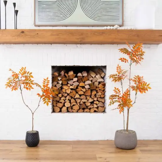 4ft. Autumn Minimalist Sumac Artificial Fall Tree  {6}