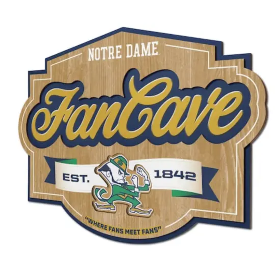 NCAA Fan Cave Sign Notre Dame Fighting Irish {1}