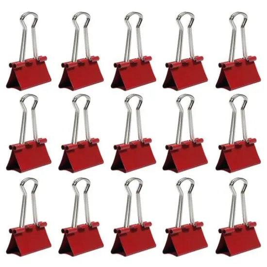 JAM Paper 1.25" Binder Clips, 15ct. Red {7}