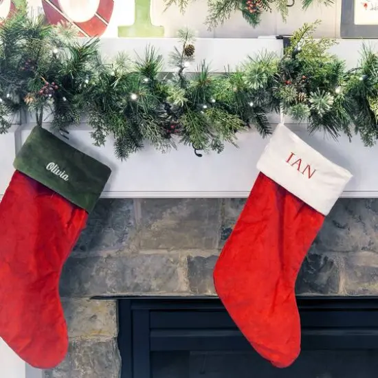 Black Mantel Garland & Christmas Stocking Holder, 3ct. {7}