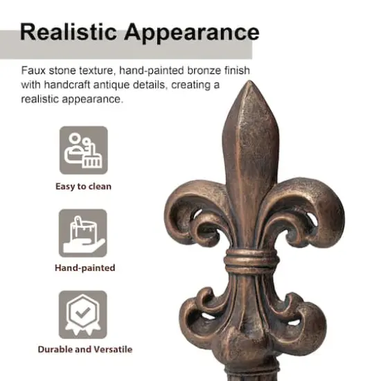 Glitzhome&reg; 21.25" Bronze Standing Fleur De Lis Garden Statue {8}