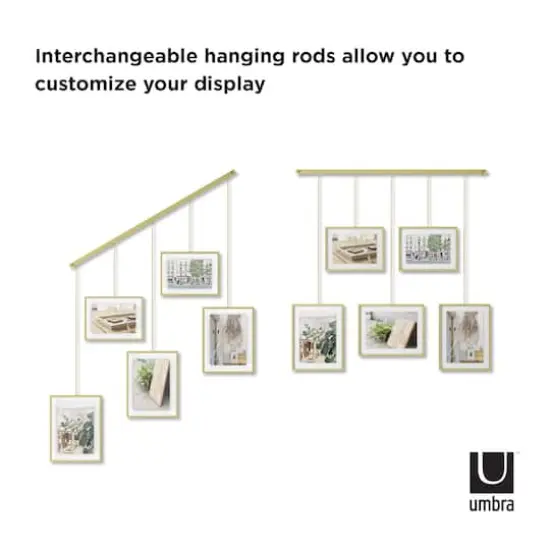 Umbra Matte Brass Exhibit Gallery Picture Frame Set {4}