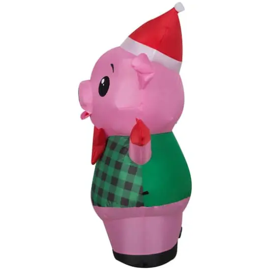 Airblown&reg; 3.5ft. Christmas Inflatable Pig in Vest {4}