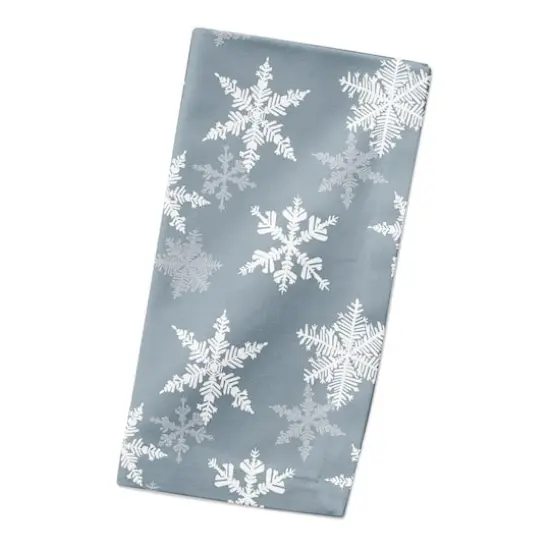 Blue Snowflake Pattern 10" x 10" Cotton Twill Napkin {3}