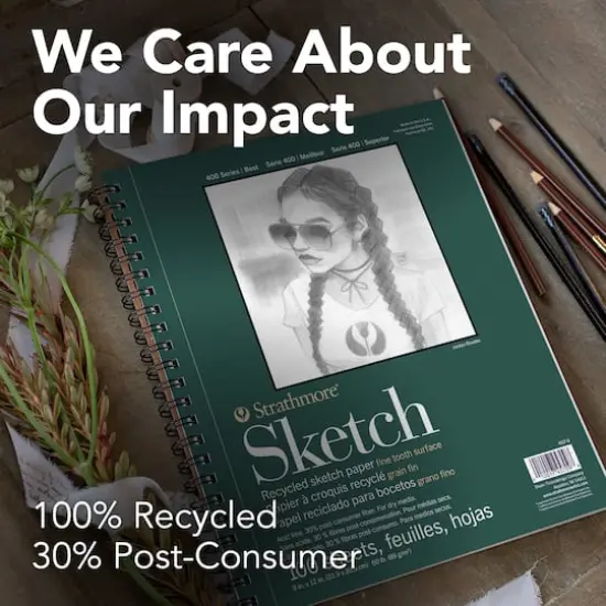 Strathmore&reg; 400 Series Sketch Recycled Sketch Paper Pad, 18" x 24" {4}