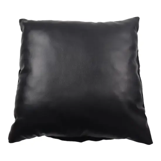 16" Black Faux Leather & Velvet Bow Throw Pillow by Ashland&reg; {3}