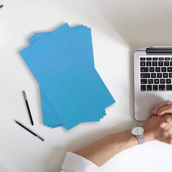 JAM Paper Bright 11" x 17" Tabloid Cardstock, 50 Sheets Blue {5}