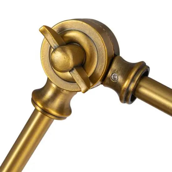 Hello Honey&reg; 28.9" Adjustable Antique Brass Finish Wall Sconce with Black Rattan Shade {9}