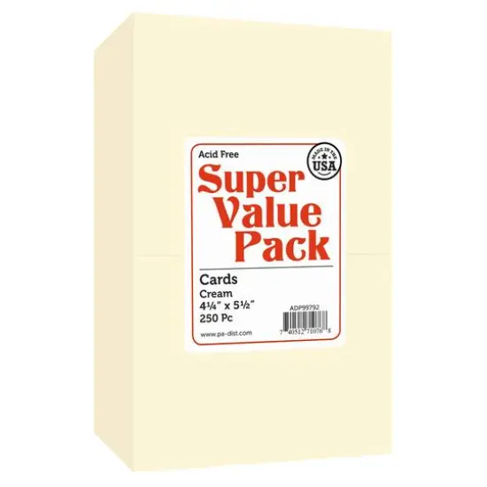 PA Paper™ Accents Super Value Pack Cards, 4.25" x 5.5" Cream {2}