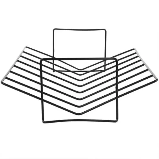 Gibson&reg; Greystone 16.25'' Speckled Gray Carbon Steel Turkey Roaster Set {3}