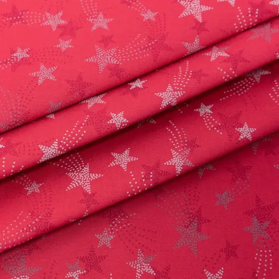 SINGER Red Shooting Stars Cotton Fabric {3}
