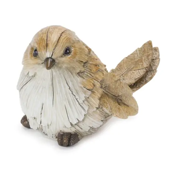 Carved Leaf Bird Figurines Set {4}