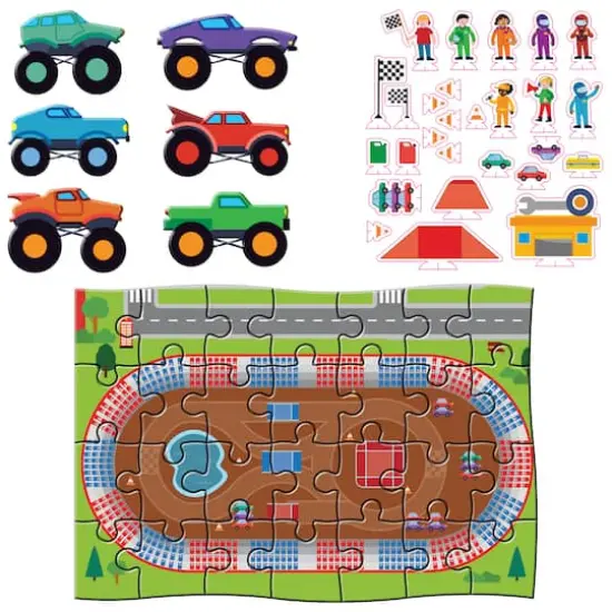 Hinkler Pull-Back and Go Monster Trucks Floor Puzzle {5}
