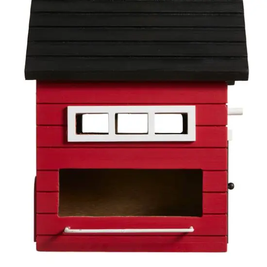 Glitzhome&reg; 10.25" Modern Red Wood Garden Birdhouse {7}