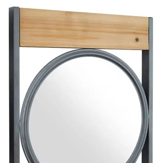 Set of 3 Black Iron Industrial Wall Mirror, 37" x 11" {4}