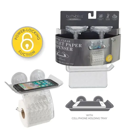 Bath Bliss Toilet Paper Dispenser with Cell Phone Holder Shelf {6}