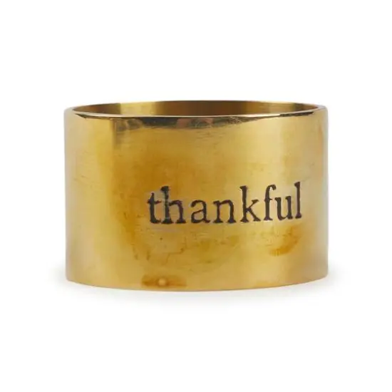 Asst Always Grateful Stamped Napkin Rings Set, 4ct. {4}