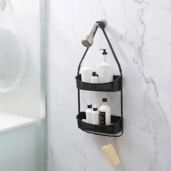 Bath Bliss 2 Way Convertible Shower Caddy Matte Black {7}