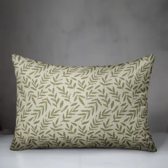 Rough Leaf Pattern Pillow 4 14" x 20" Throw Pillow {3}