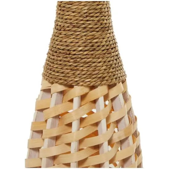 Brown Seagrass Handmade Thin Woven Floor Vase {4}