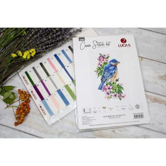 Luca-s Blue Bird On The Branch Counted Cross Stitch Kit {6}