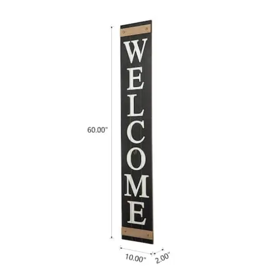 Glitzhome® 5ft. Welcome Wood Porch Sign with 4 Changeable Wreaths {8}