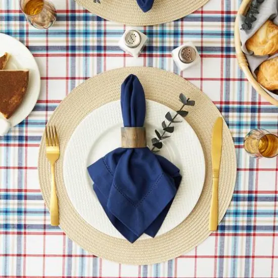 Lighthouse Plaid Tablecloth 70" Round {6}