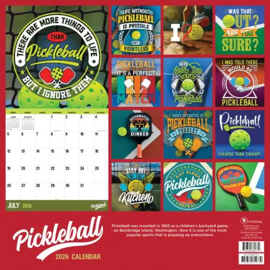 2026 Pickleball is Life Wall Calendar {6}