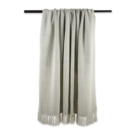 DII&reg; Artichoke Herringbone Stripe Throw {3}