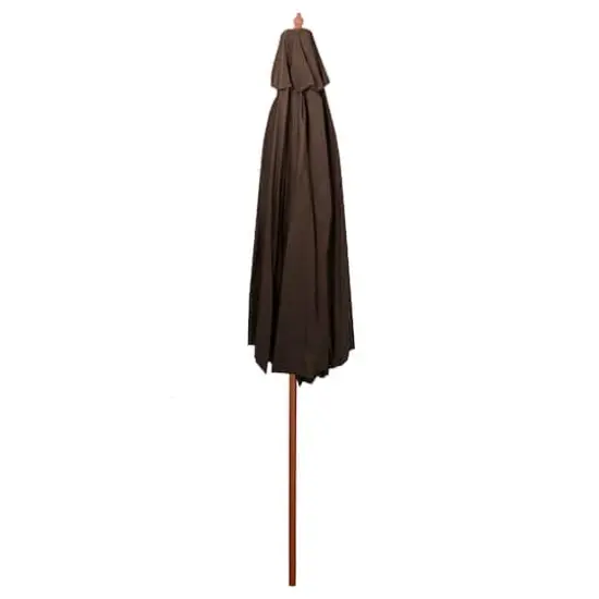 8.5ft. Outdoor Patio Market Umbrella with Wooden Pole Brown {5}