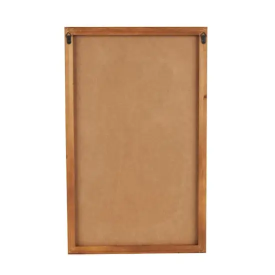 White Dimensional Geometric Wall D&eacute;cor with Brown Frame {4}