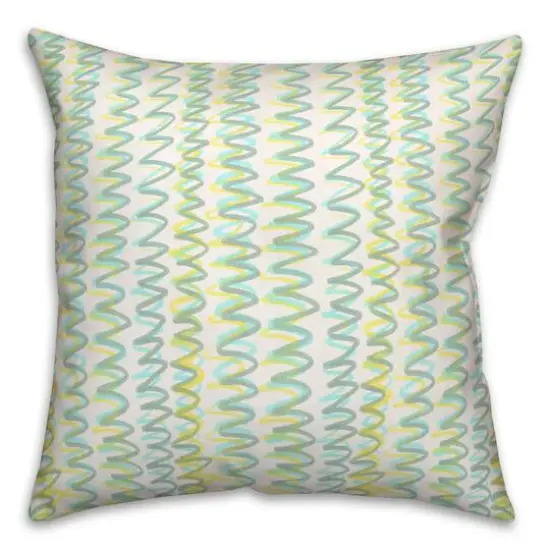 18" Squiggles Throw Pillow Green and gray {1}