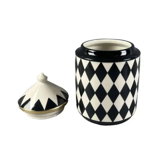 Black & White Diamond Ceramic Canister by Ashland&reg; {4}