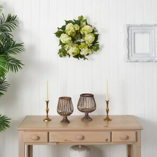 22&rdquo; Green & Cream Hydrangea Wreath {5}