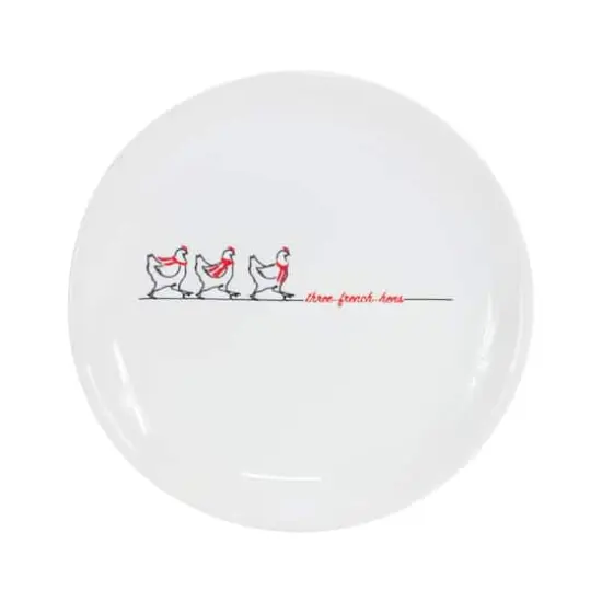 6.5" Three French Hens Plate Stoneware Set, 4ct. {4}