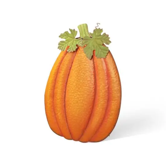 Glitzhome&reg; 3ft. Fall Metal Embossed Glitter Pumpkin Yard Stake {7}