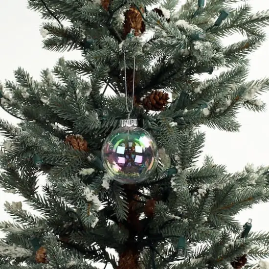 8 Pack 2.75" Clear Iridescent DIY Plastic Ball Ornaments by Make Market&reg; {4}