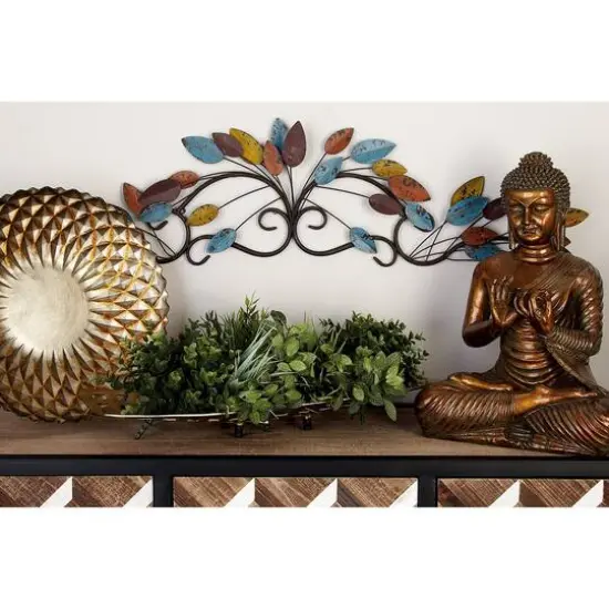 Multicolor Metal Traditional Floral Wall Decor {10}