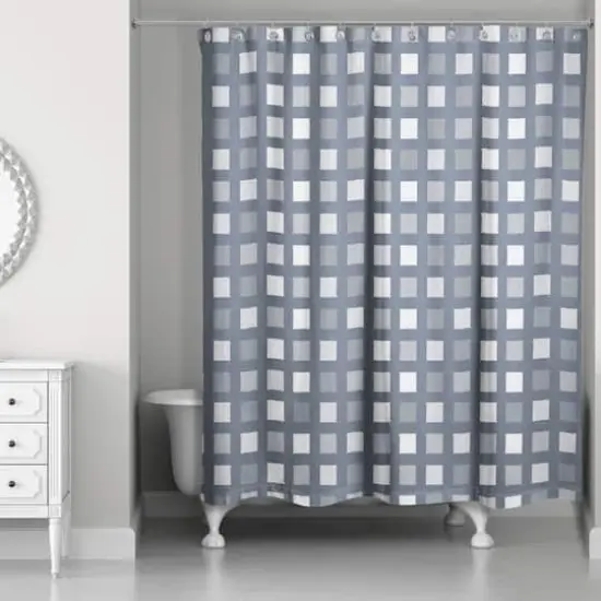 Squares Shower Curtain Slate {1}