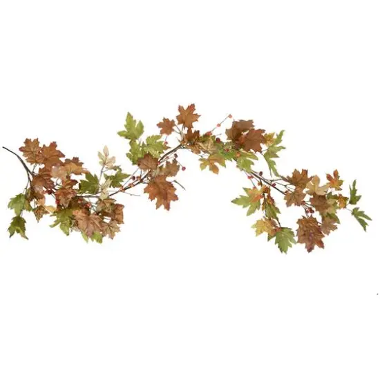 5ft. Maple Leaves & Berries Artificial Fall Harvest Garland {1}