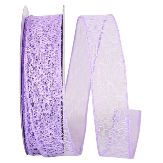 JAM Paper 1.5" x 25yd. Web Natural Wired Ribbon Lavender {1}