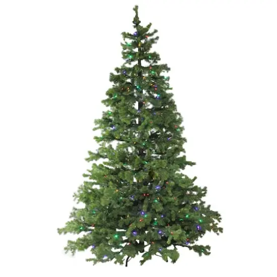 7.5ft. Pre-Lit Full Layered Pine Artificial Christmas Tree, Multicolor LED Lights {3}
