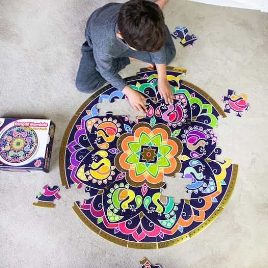 Kulture Khazana Rangoli Mandala Puzzle & Coloring/Sticker Book Bundle {3}