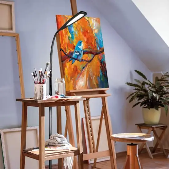 OttLite Natural Daylight LED Flex Floor Lamp Black {3}