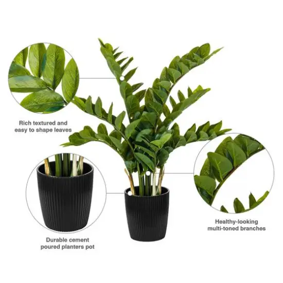 36" Potted Green Zamifolia Artificial Bush {7}