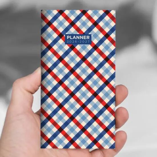 2026-2027 Patriotic Plaid Small Monthly Pocket Planner {9}