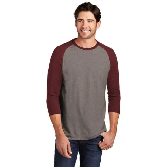 District&reg; Perfect Tri&reg; 3/4 Sleeve Raglan Maroon Frost/Grey Frost {4}