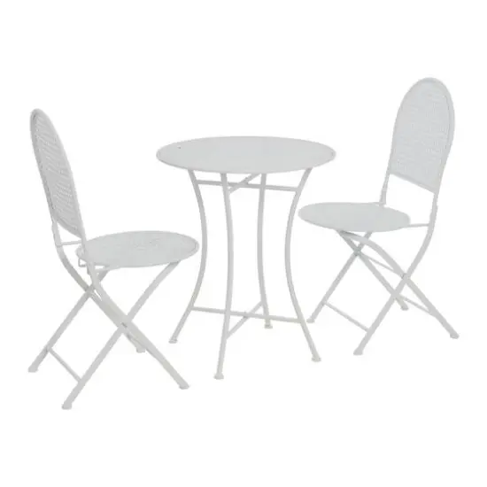 Hello Honey&reg; Metal Cane Outdoor Bistro Patio Set White {1}